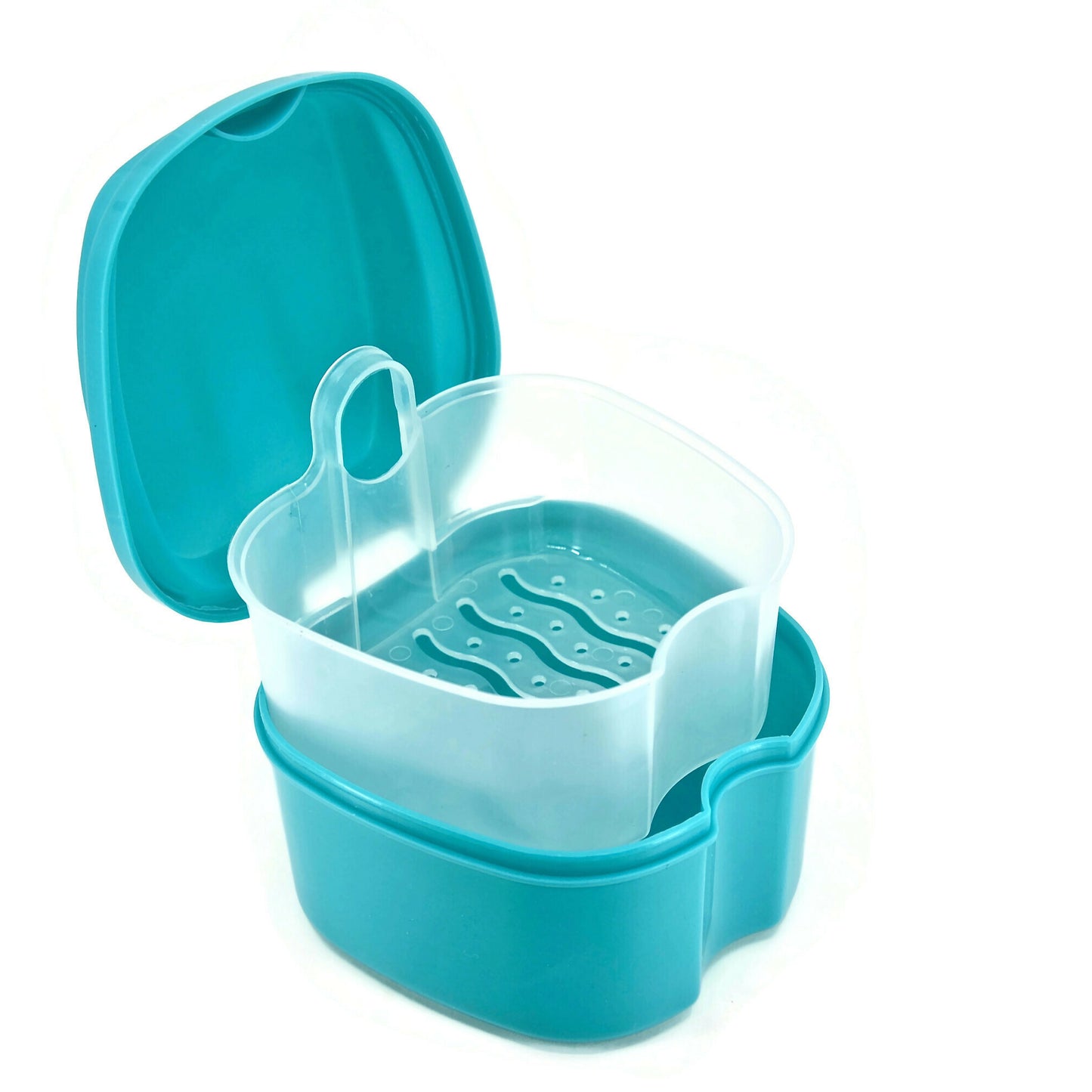 Denture Box with Strainer, Night Cleaner Denture Bath Box for Retainer, Mouthguard, False Teeth, and Denture Cleaning