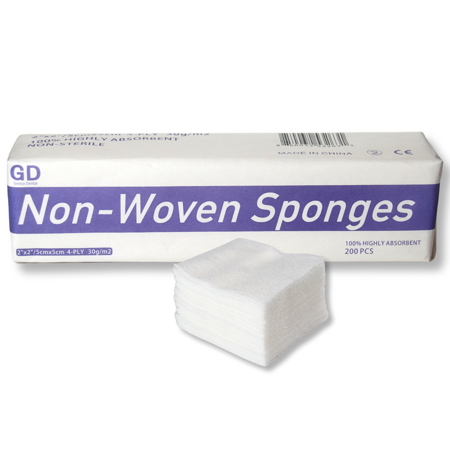 4-Ply 2x2 Gauze Pads Non-Woven Sponges, Non-Sterile Dental Gauze, Perfect for Esthetic Wipes