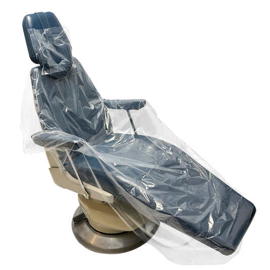 Disposable Clear Plastic Chair Cover, Head Rest Cover, Waterproof Plastic Covers for Dental Chairs, Tattoo Chair (Full Plastic Chair Sleeve (125 pcs/Box); Full. Extra Thick