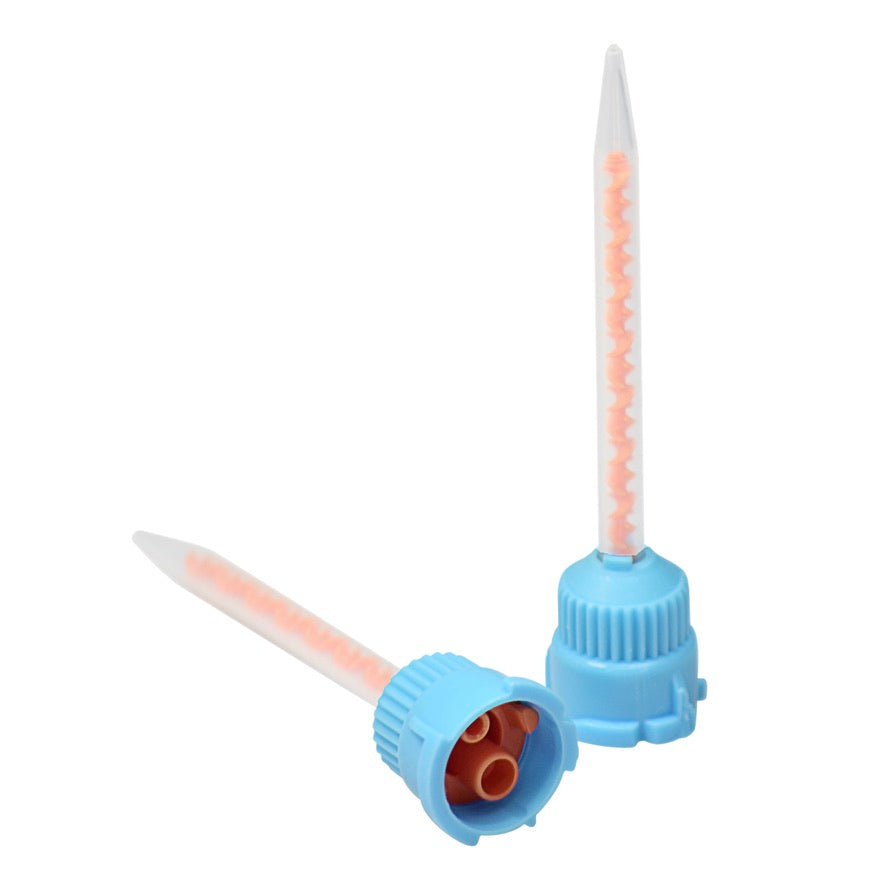 Dental City - T-Style Crown & Bridge 10:1 Mixing Tips 25/Bag Blue & Orange
